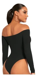 Body Blusa Manga Larga Escote Bandeja