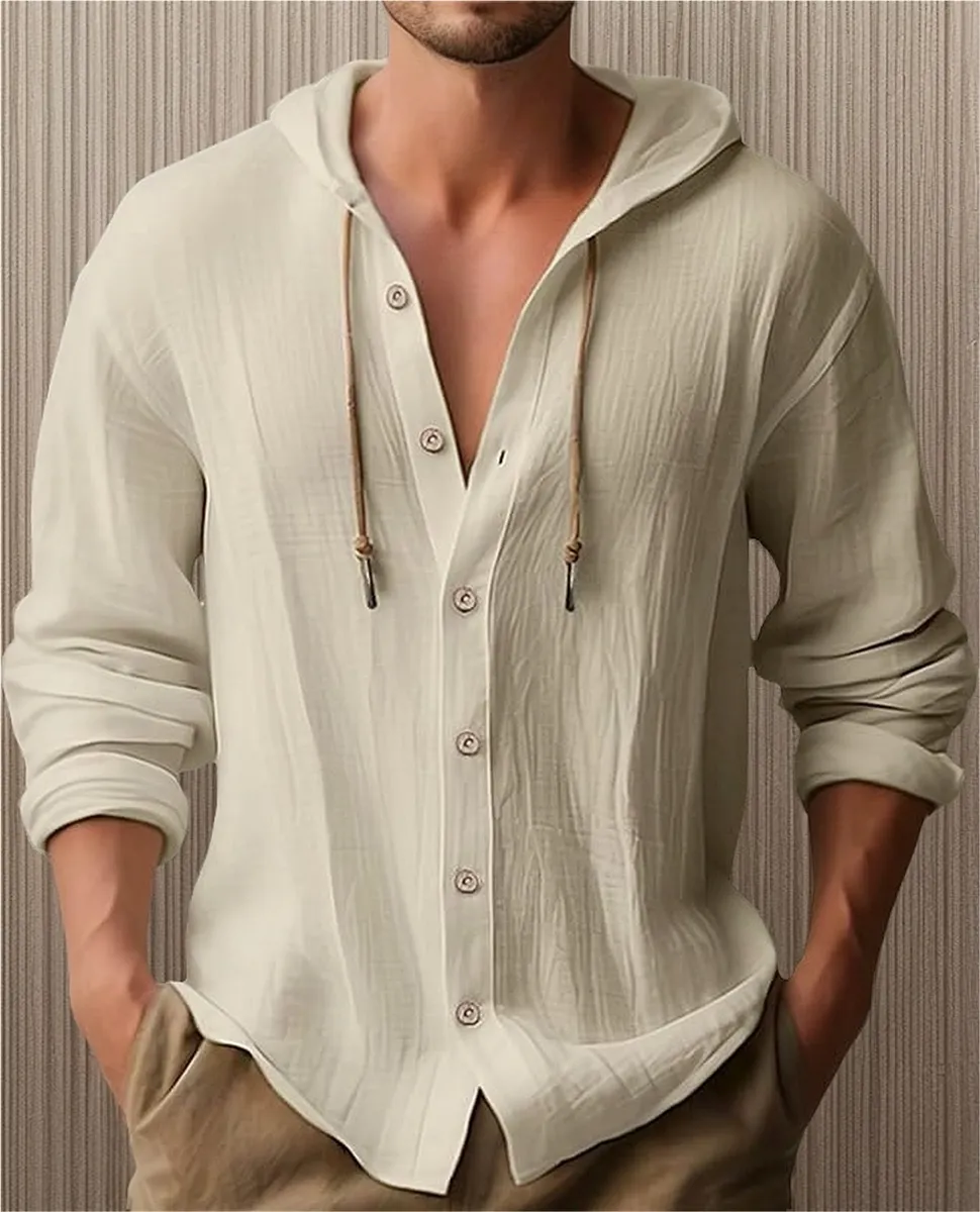 D_NQ_NP_2X_832518-CBT93614237461_092025-F Camisa Casual De Manga Larga Con Capucha Y Cordón De Color L - Image 1